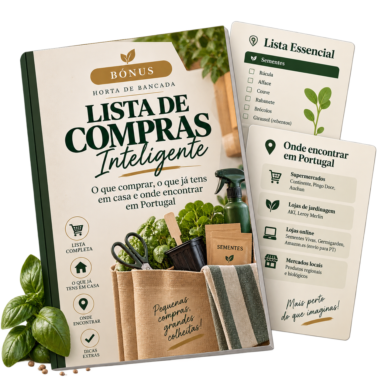 Mockup do bónus Lista de Compras Inteligente