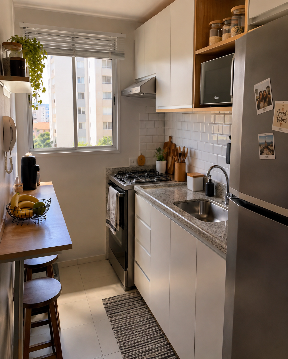 Cozinha pequena de apartamento